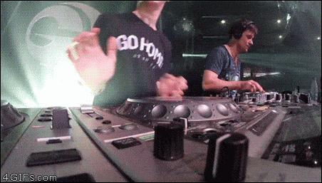 Why do DJs constantly twist the knobs of the mixer?